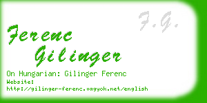 ferenc gilinger business card